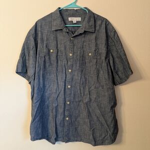 Old Navy Denim Blue Casual Button Down Shirt